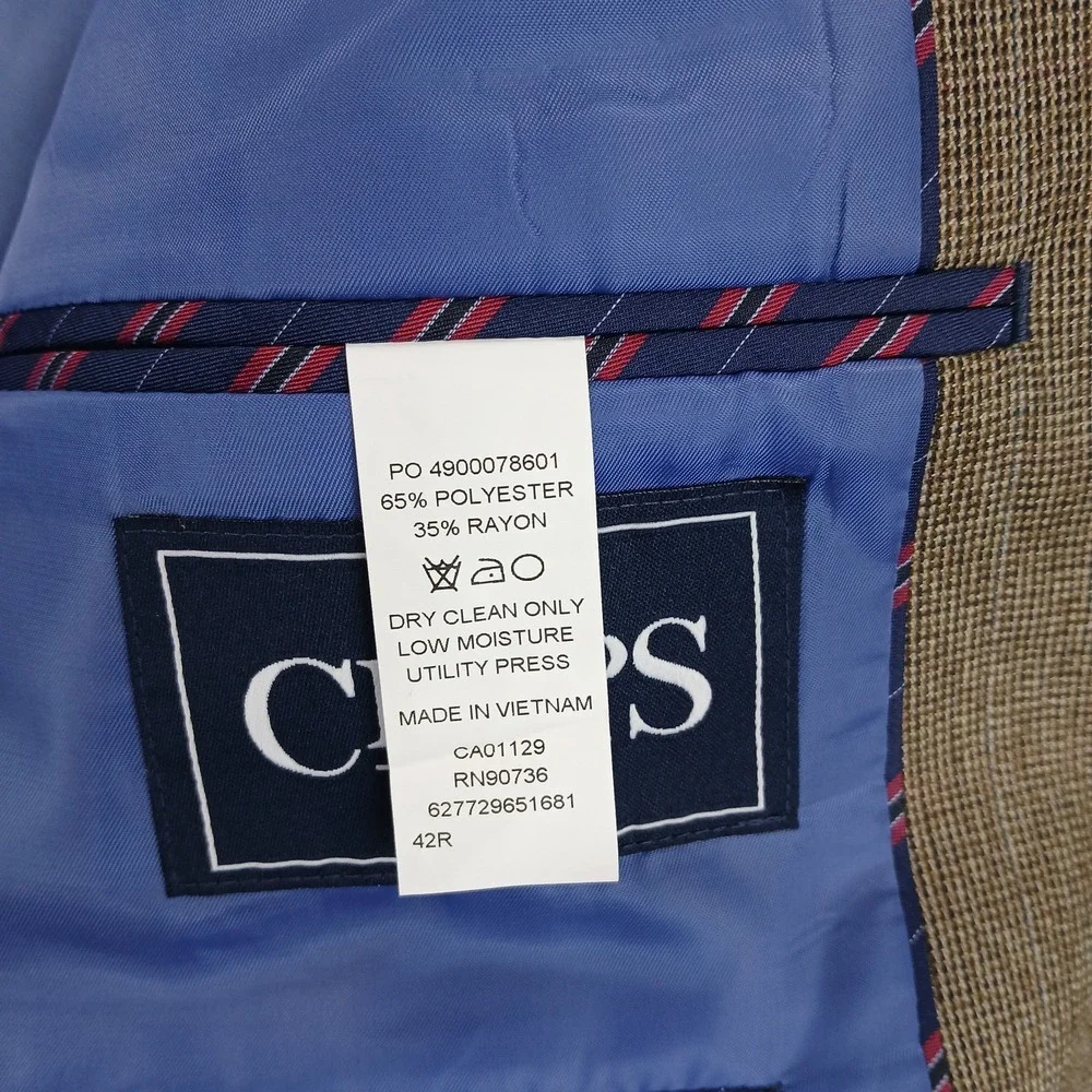 Chaps 42R‎ Mens Blazer Sport Coat Jacket NWT Brown 21x30 FLAW